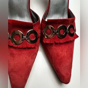 BCBGIRLS Dar red suede shoes, size 9.5 or 39.5